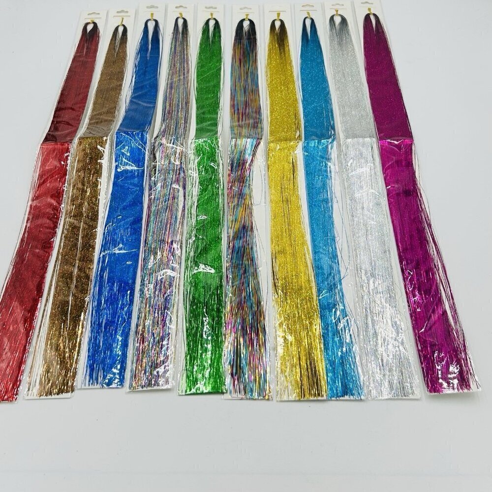 Hair Tinsel Extension 10 Colors 47 Inch Fairy Holographic Sparkle NEW
